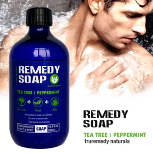 FATAZEN Organic Soothing Tea Tree Oil Shower Gel - Relieve Itchy Skin, Nourish & Heal Bath Soap