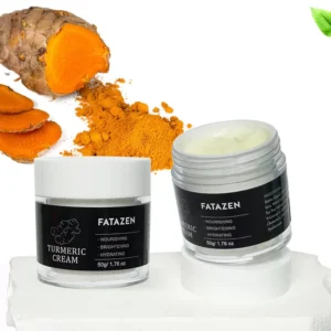 FATAZEN Turmeric Face Cream jar and carton with turmeric root