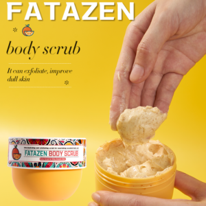 FATAZEN Orange Body Scrub jar with cream texture
