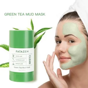 FATAZEN Green Tea Mud Mask For Face Blackheads, Acne Cover Oil Control Gentle Cleansing, Keep Skin Moist