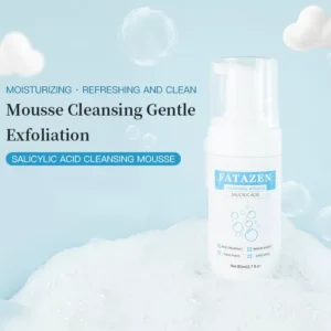 FATAZEN Salicylic Acid Foaming Facial Cleanser product image with soft foam background