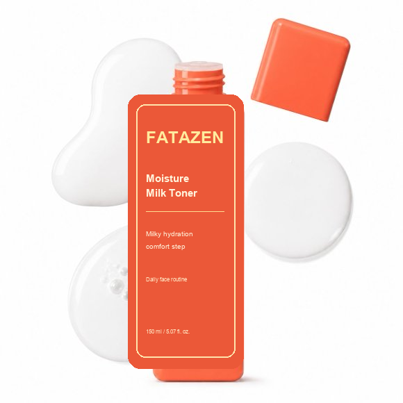 FATAZEN Moisture Milk Toner bottle with milky toner texture
