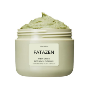 FATAZEN Rice Mochi Cleanser jar with soft green rice texture