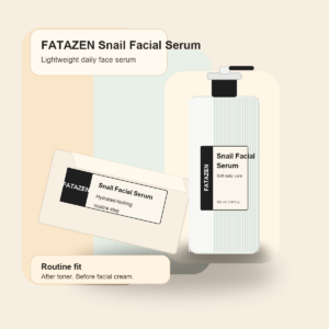 FATAZEN Snail Facial Serum bottle and box for daily face-serum routines