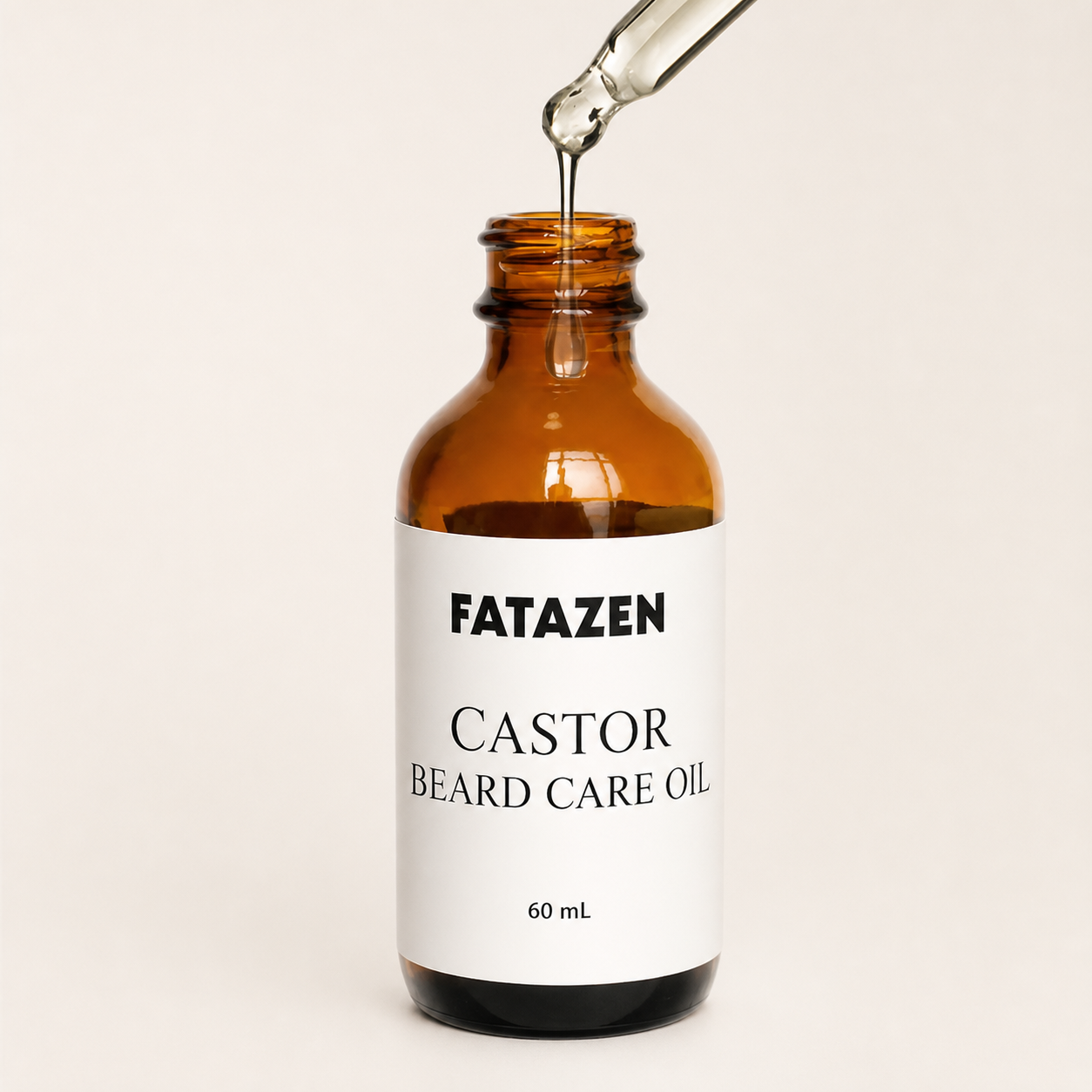 FATAZEN Castor Beard Care Oil 60 mL amber bottle with glass dropper