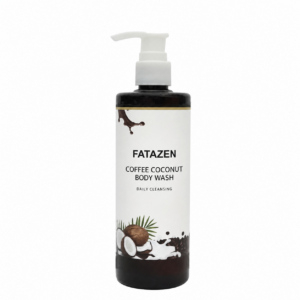FATAZEN Coffee Coconut Body Wash pump bottle on a white background