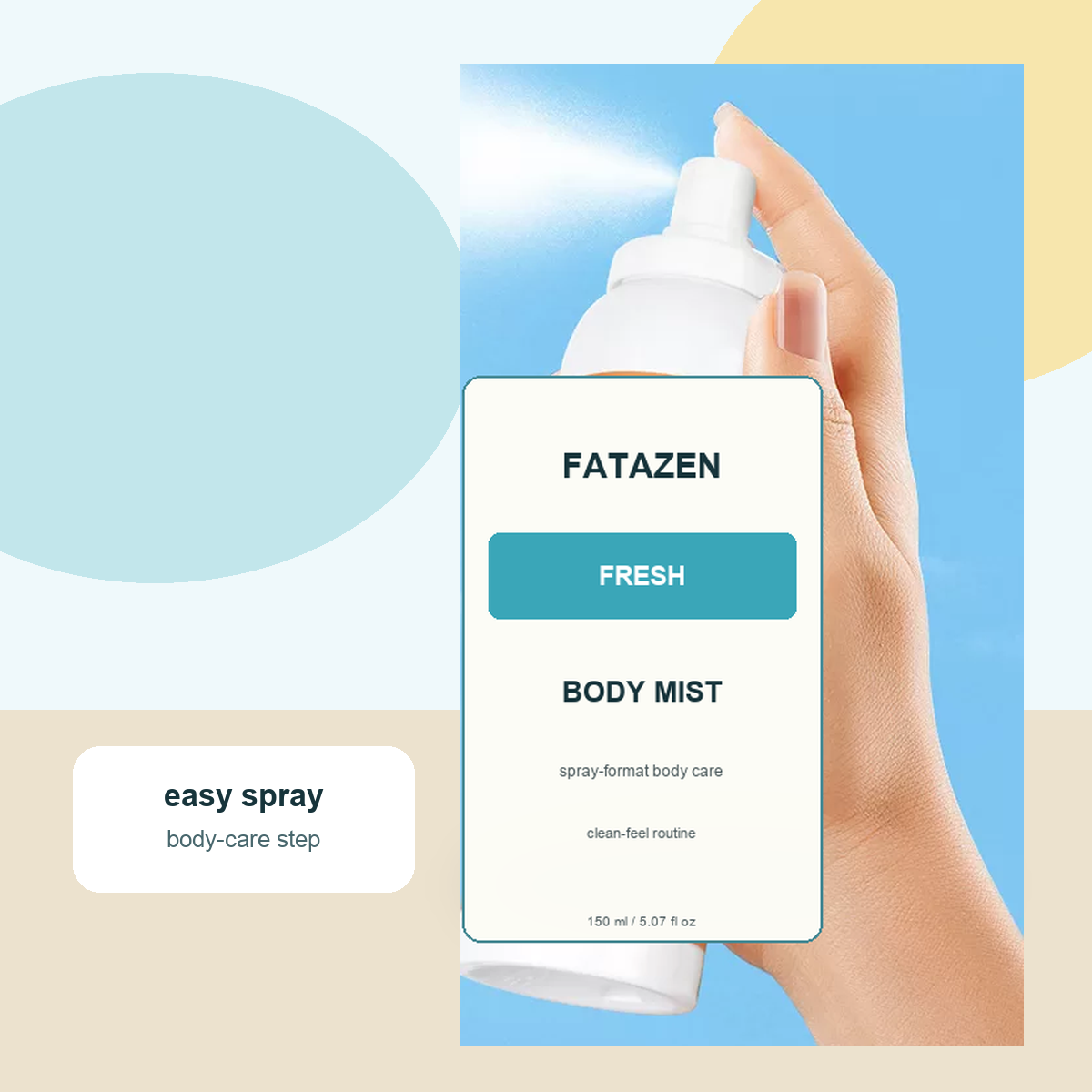 FATAZEN Fresh Body Mist handheld spray format for body care