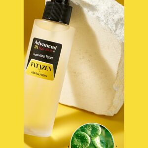 FATAZEN Snail Comfort Facial Toner bottle on a warm yellow routine background
