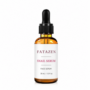 FATAZEN Snail Serum 30 mL amber dropper bottle on a white studio background