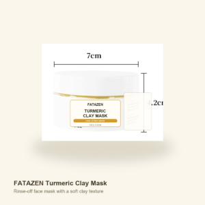 FATAZEN Turmeric Clay Mask jar with a soft clay texture display