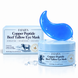 FATAZEN Blue Eye Mask Pads concept packaging with FATAZEN wordmark