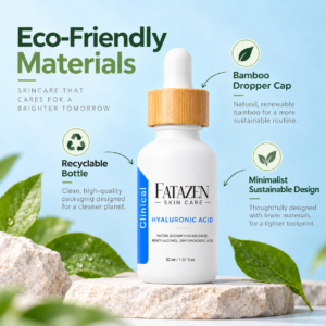 FATAZEN Hyaluronic Acid Serum concept packaging with FATAZEN wordmark