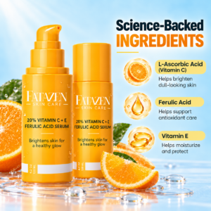 FATAZEN Vitamin C + E and Ferulic Serum concept packaging with FATAZEN wordmark